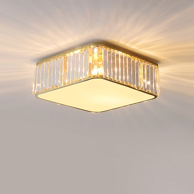 Moderne luxe geometrische inbouw smeedijzeren plafondlamp voor binnen met kristallen kap