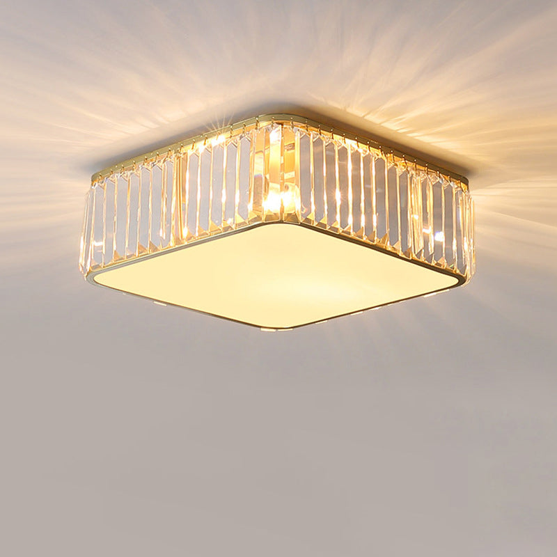 Moderne luxe geometrische inbouw smeedijzeren plafondlamp voor binnen met kristallen kap