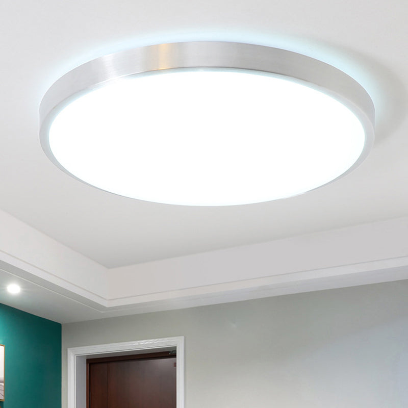 Style moderne aluminium LED encastré luminaire argent tambour encastré plafonnier