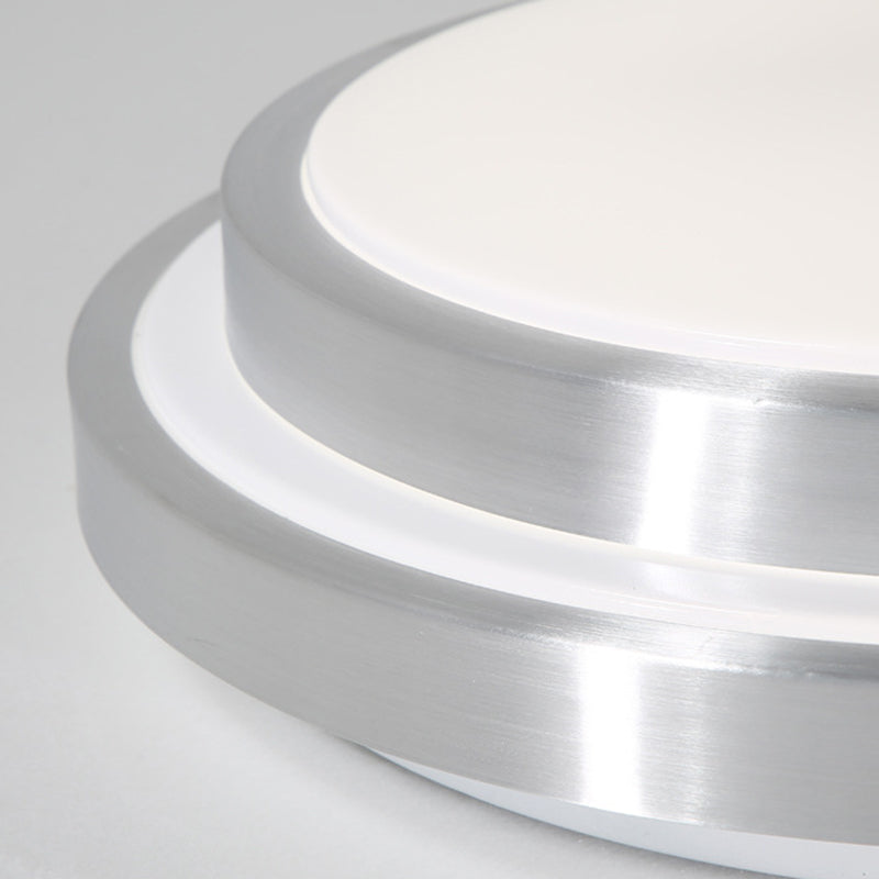Style moderne aluminium LED encastré luminaire argent tambour encastré plafonnier