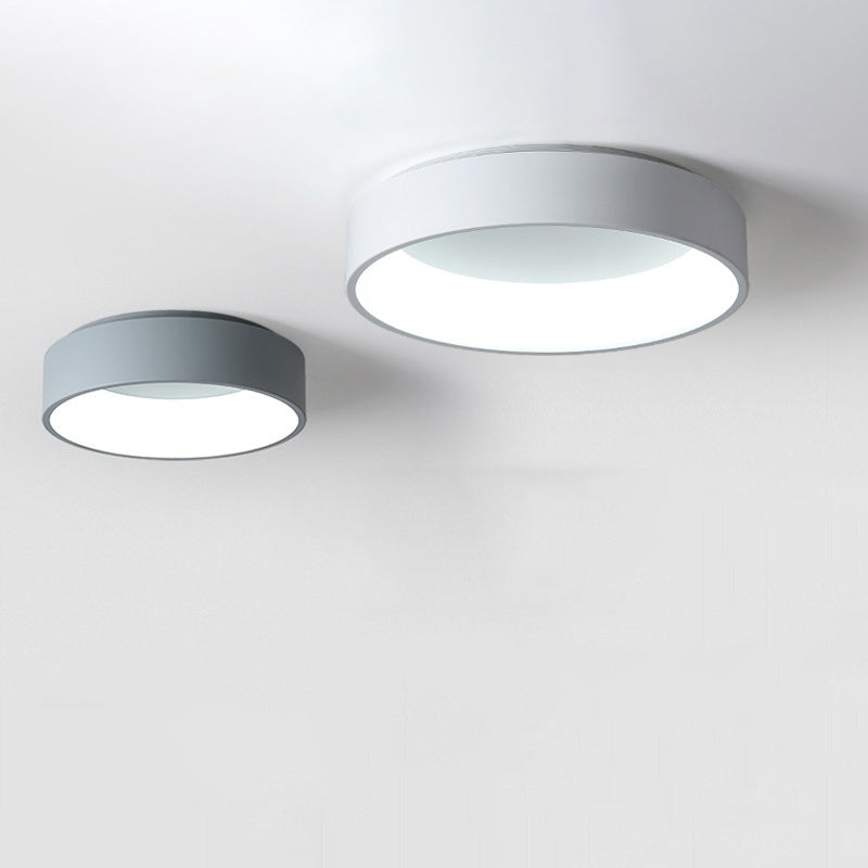 Modern Nordic LED Macaron Ceiling Light Aluminium Circular Flush Mount with Acrylic Shade