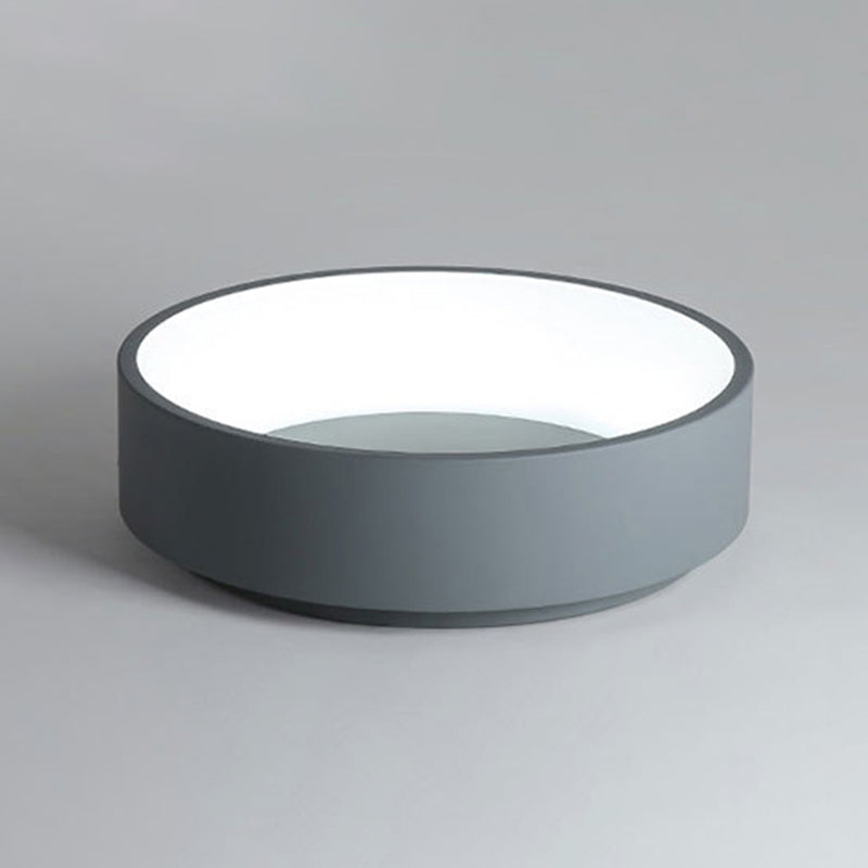 Modern Nordic LED Macaron Ceiling Light Aluminium Circular Flush Mount with Acrylic Shade