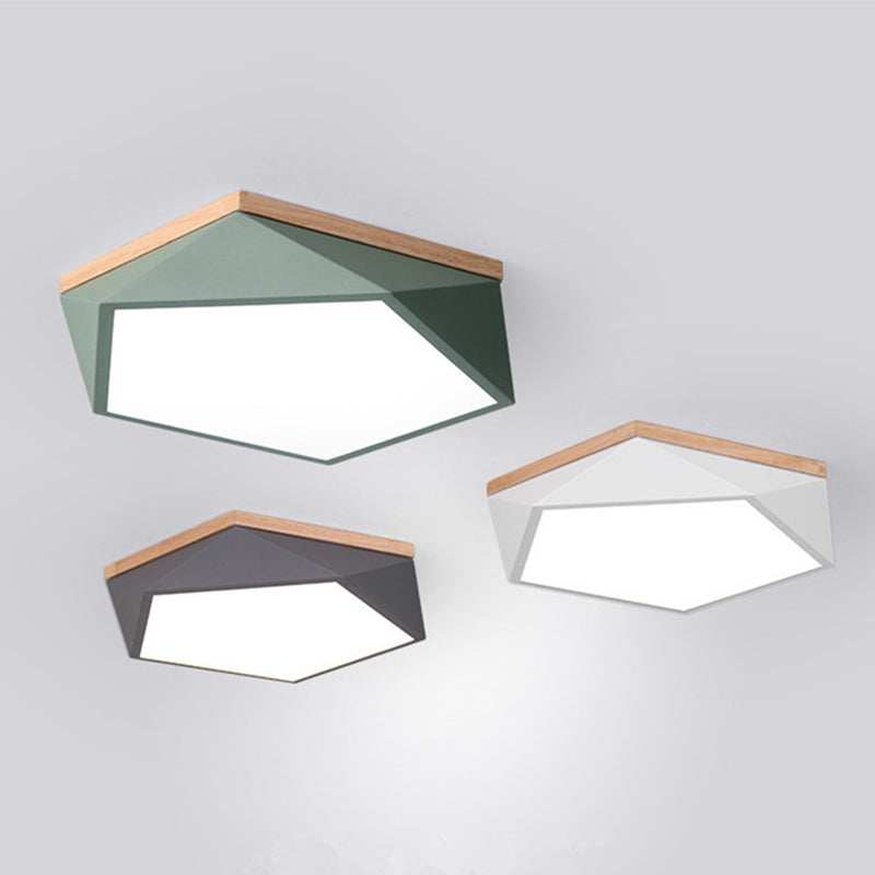 Acrylic Geometric LED Flush Mount in Modern Concise Style Iron Macaron Ceiling Light for Bedroom