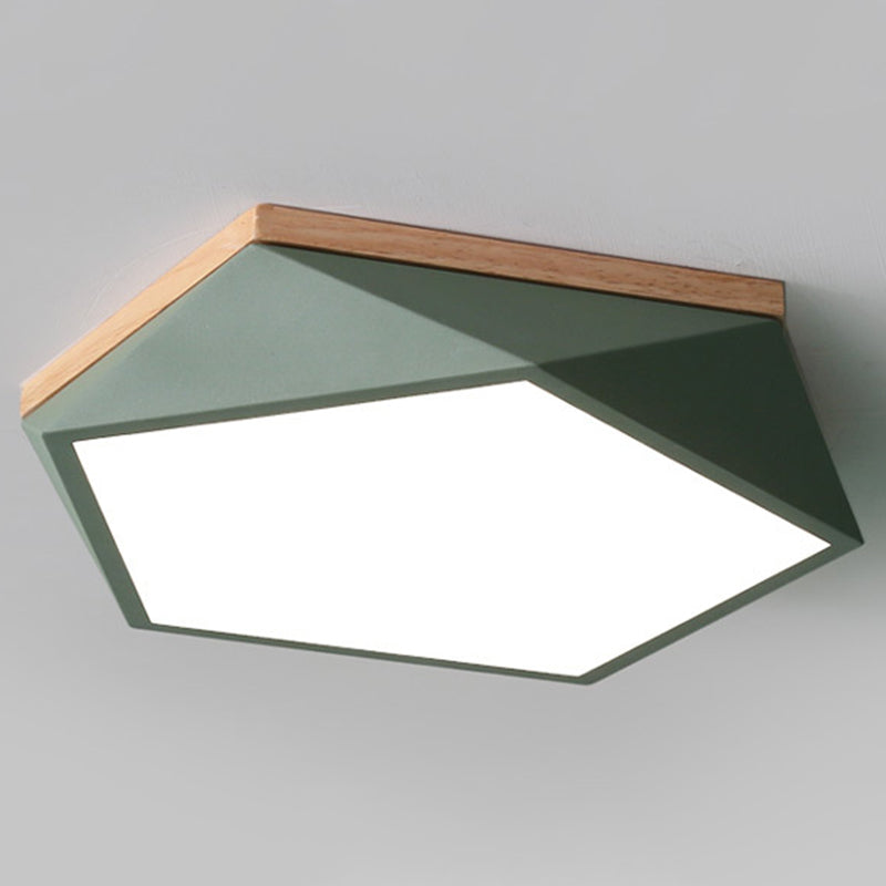 Acrylic Geometric LED Flush Mount in Modern Concise Style Iron Macaron Ceiling Light for Bedroom