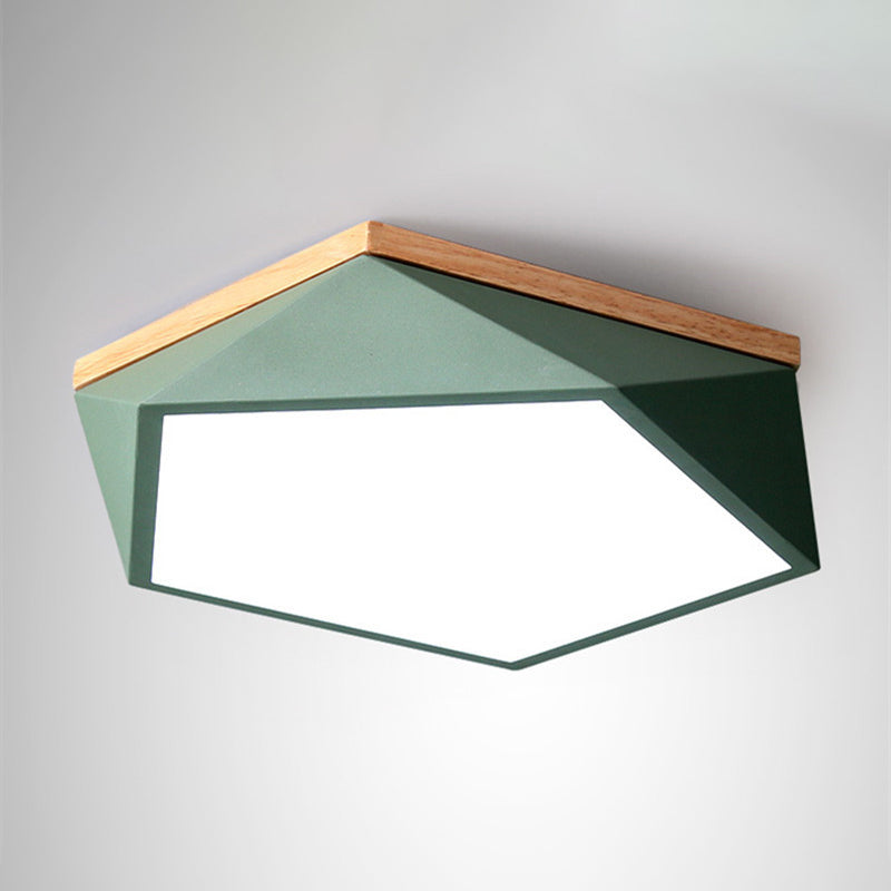 Acrylic Geometric LED Flush Mount in Modern Concise Style Iron Macaron Ceiling Light for Bedroom