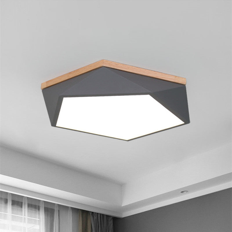 Acrylic Geometric LED Flush Mount in Modern Concise Style Iron Macaron Ceiling Light for Bedroom