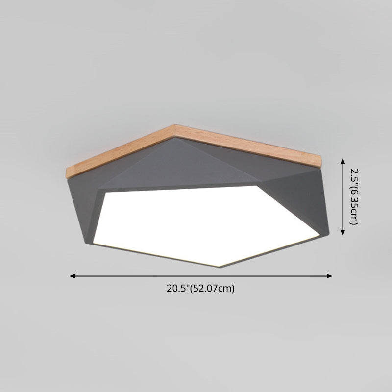 Acrylic Geometric LED Flush Mount in Modern Concise Style Iron Macaron Ceiling Light for Bedroom