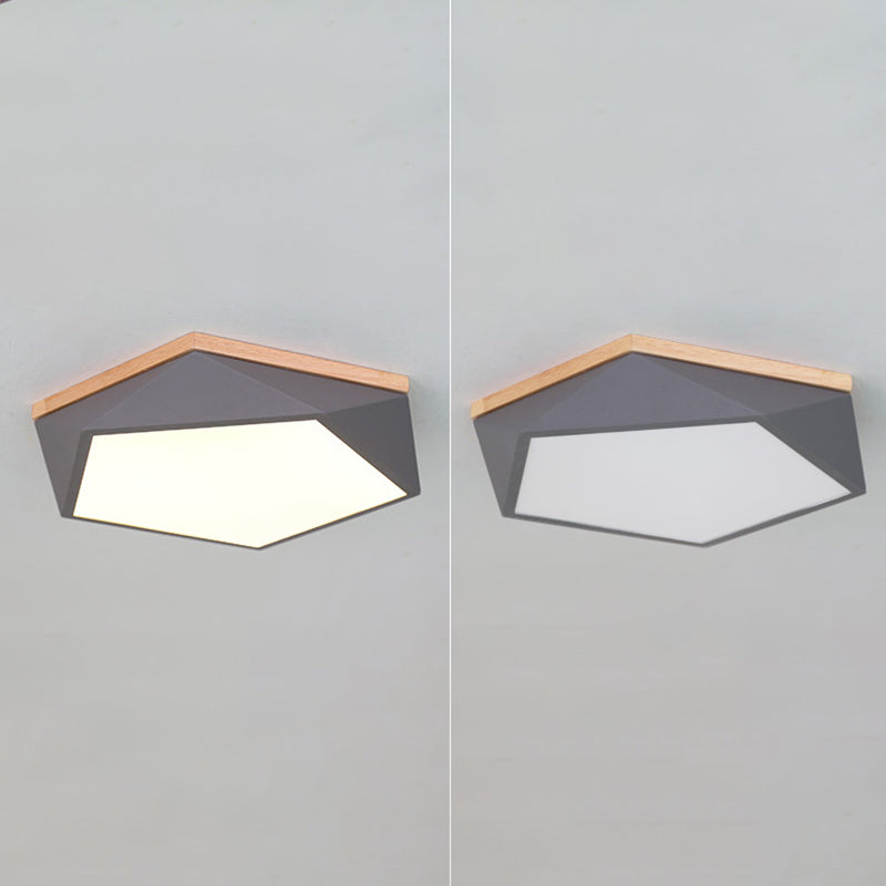 Acrylic Geometric LED Flush Mount in Modern Concise Style Iron Macaron Ceiling Light for Bedroom