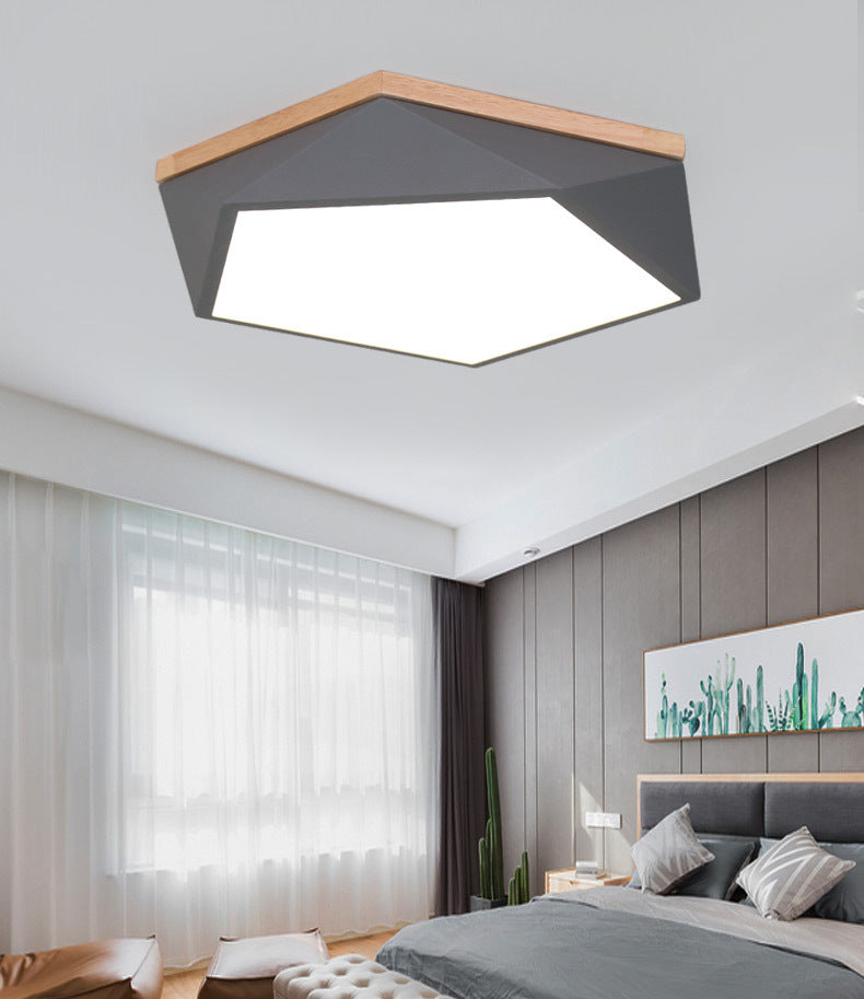 Acrylic Geometric LED Flush Mount in Modern Concise Style Iron Macaron Ceiling Light for Bedroom