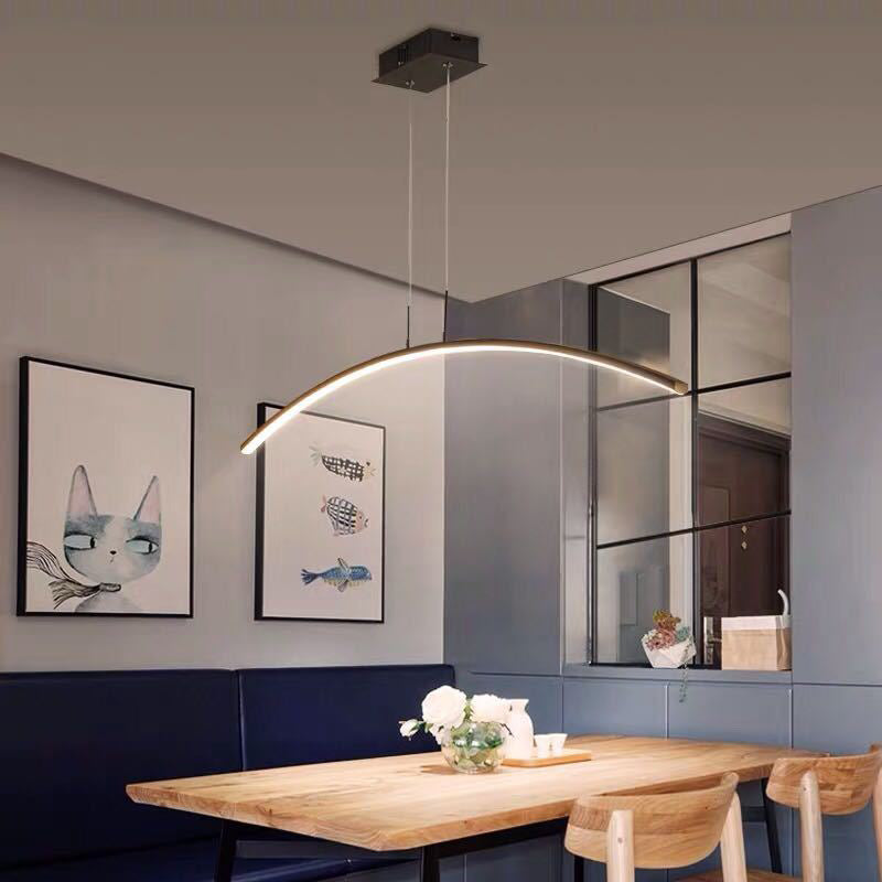 Moderna luce concisa isola a led Luce in ferro laccata Luce con ombra acrilica