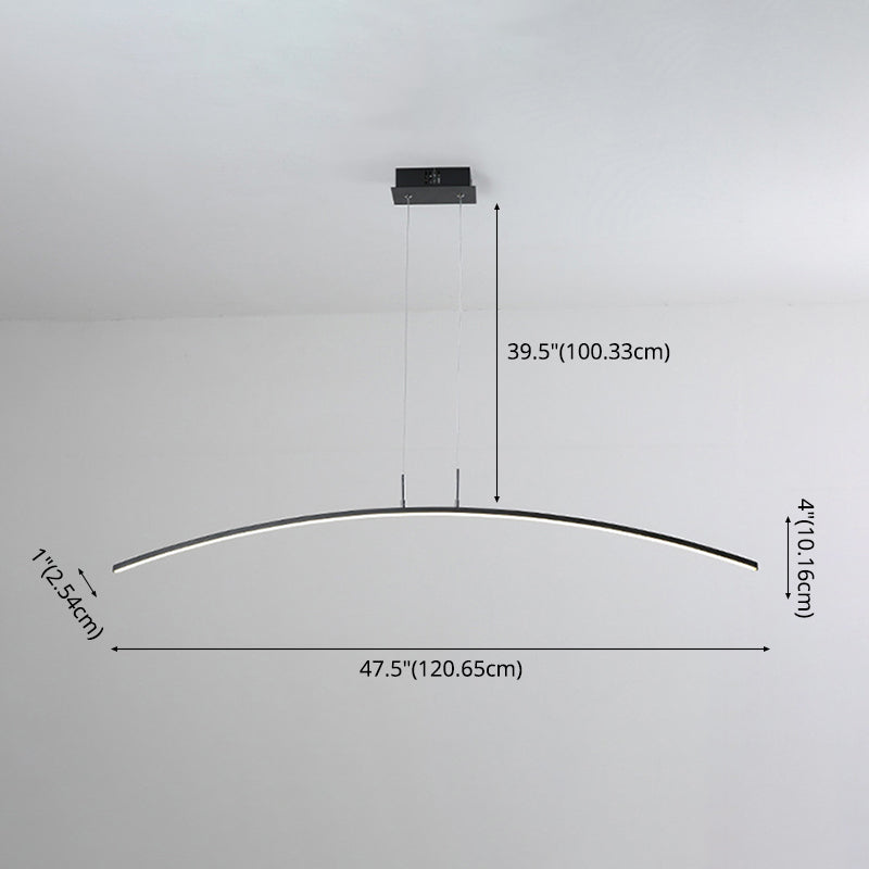 Moderna luce concisa isola a led Luce in ferro laccata Luce con ombra acrilica