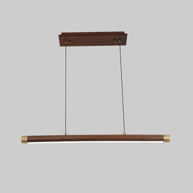 Wood Hanging Pendant Lights Nordic Modern Linear Hanging Lamps for Tea Room