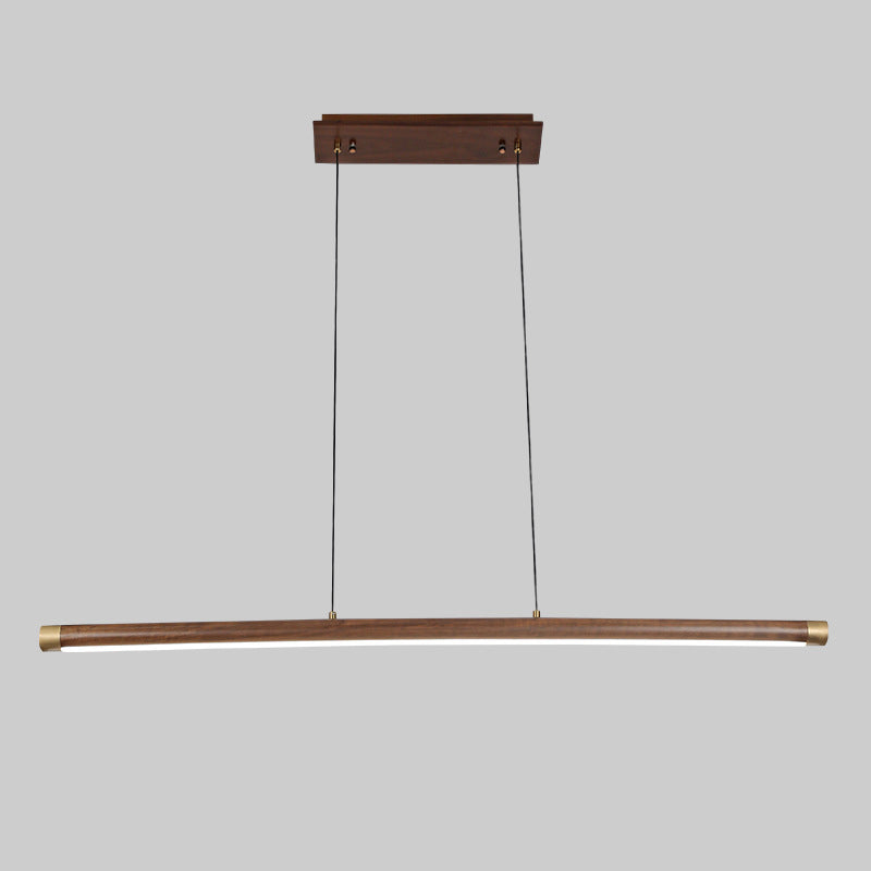 Wood Hanging Pendant Lights Nordic Modern Linear Hanging Lamps for Tea Room