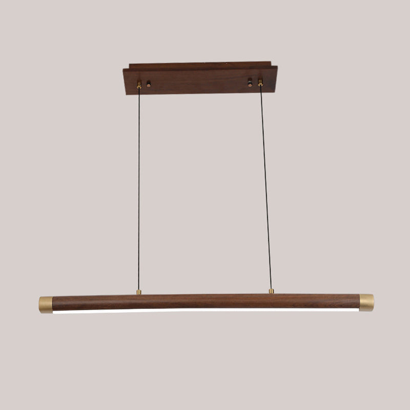 Wood Hanging Pendant Lights Nordic Modern Linear Hanging Lamps for Tea Room