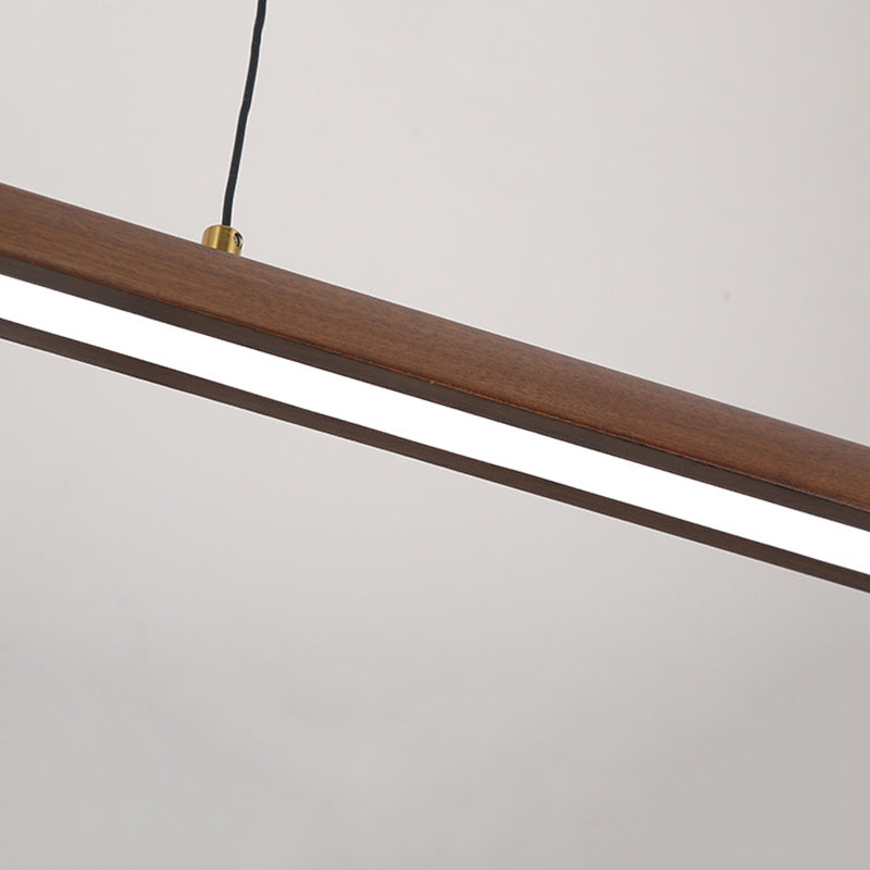 Wood Hanging Pendant Lights Nordic Modern Linear Hanging Lamps for Tea Room