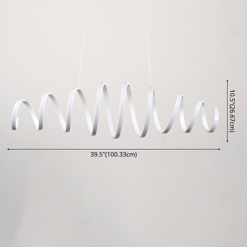 Linear Metal LED Island Light Fixture Modern Ceiling Pendant Light for Dining Room