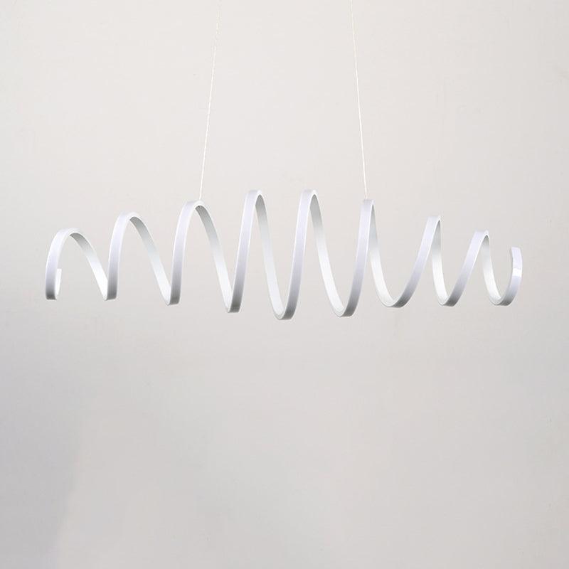 Linear Metal LED Island Light Fixture Modern Ceiling Pendant Light for Dining Room