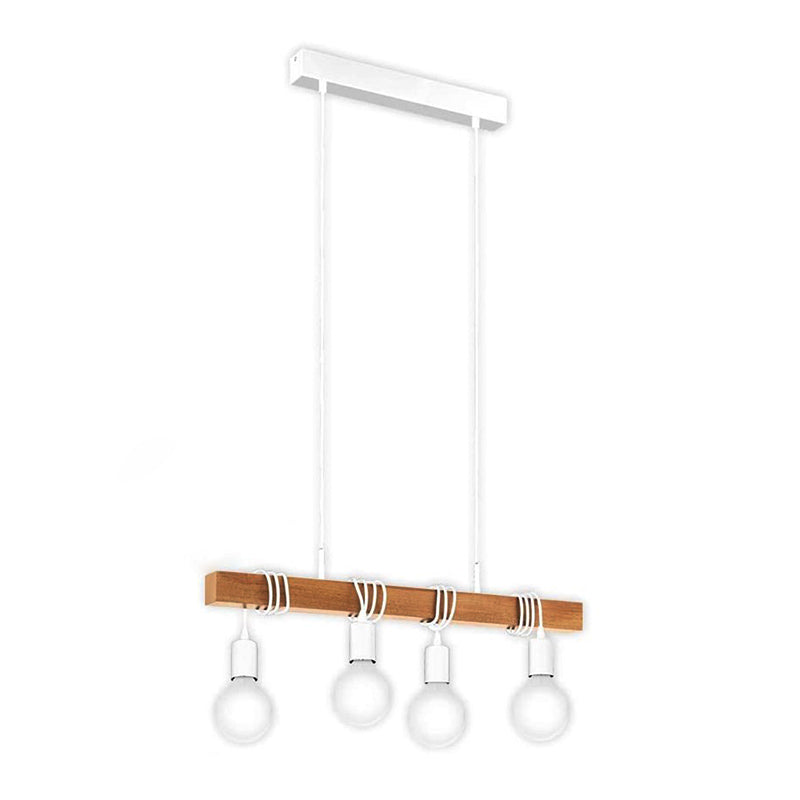 4 Light Globe Pendant Light Modern Island Lighting Glass and Wood Island Light Fixture