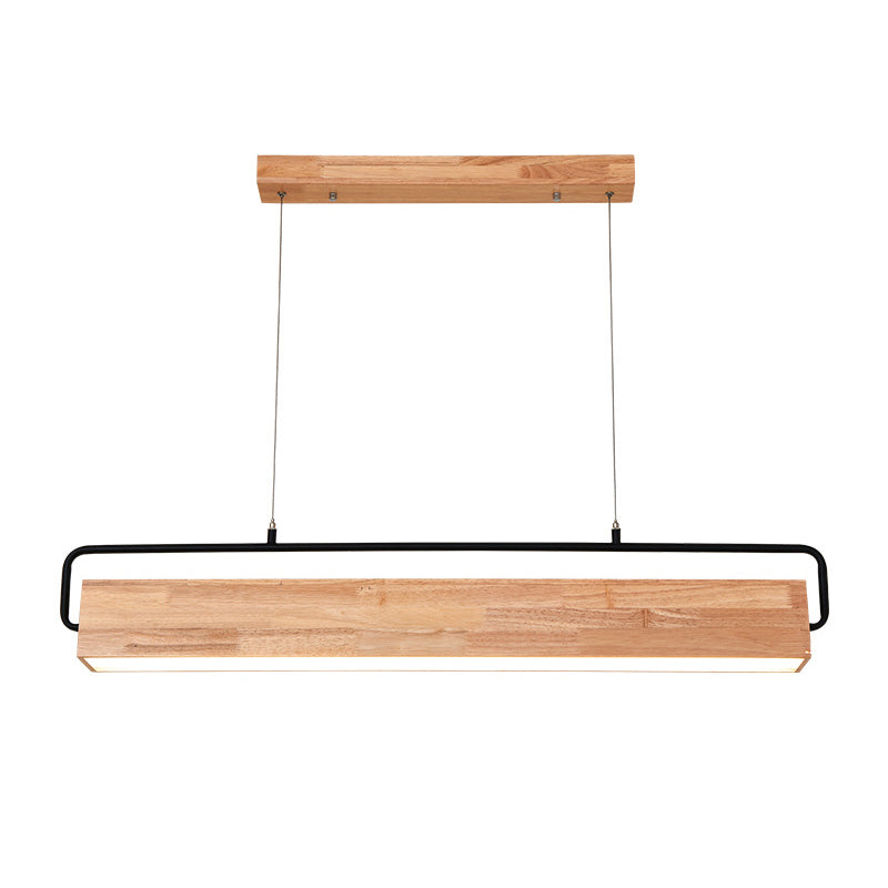 Modern Kitchen Island Lighting Cuboid Island Light Fixture Wood 1 Light Island Lights in Black
