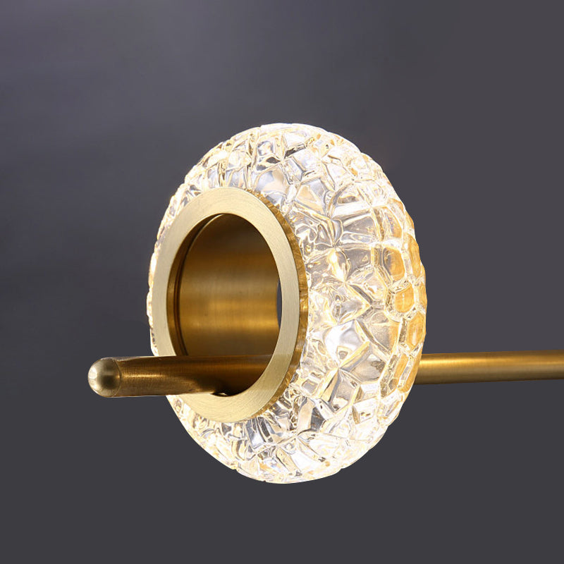 6 lichte erwten hanglamp Modern Island Lighting Glass en metalen eilandlamp in goud in goud