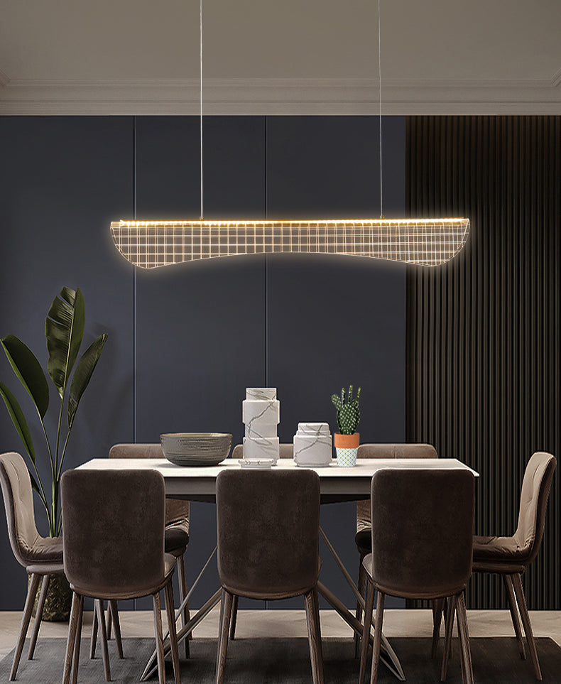 Modern Pendant Light Transparent Island Lighting Metal 1 Light Island Light Fixture in Black