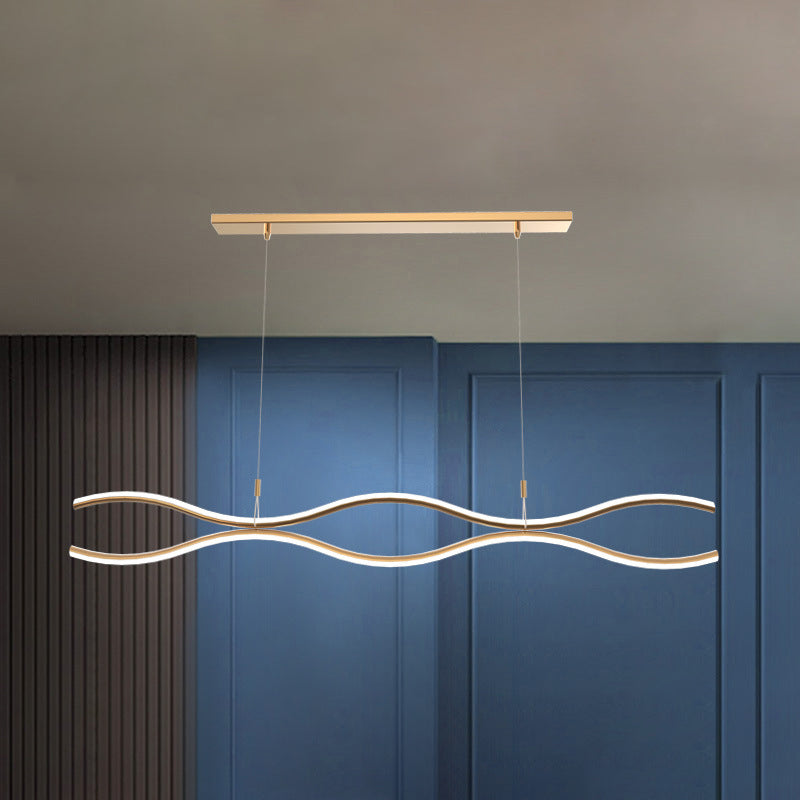 2 Light Linear Island Chandelier Modern Pendant Lighting Metal Island Lights