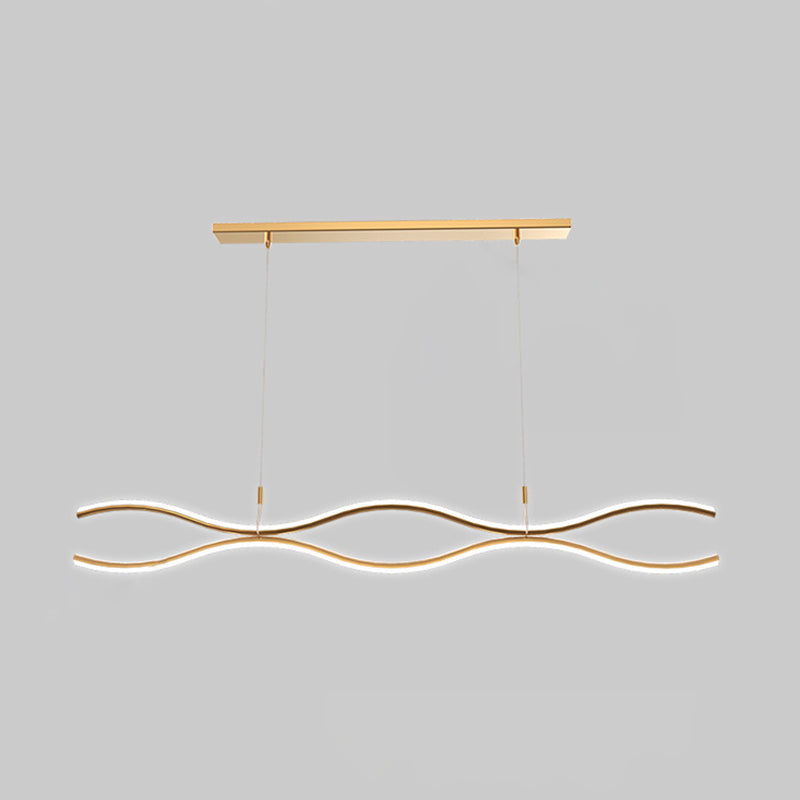 2 Light Linear Island Chandelier Modern Pendant Lighting Metal Island Lights