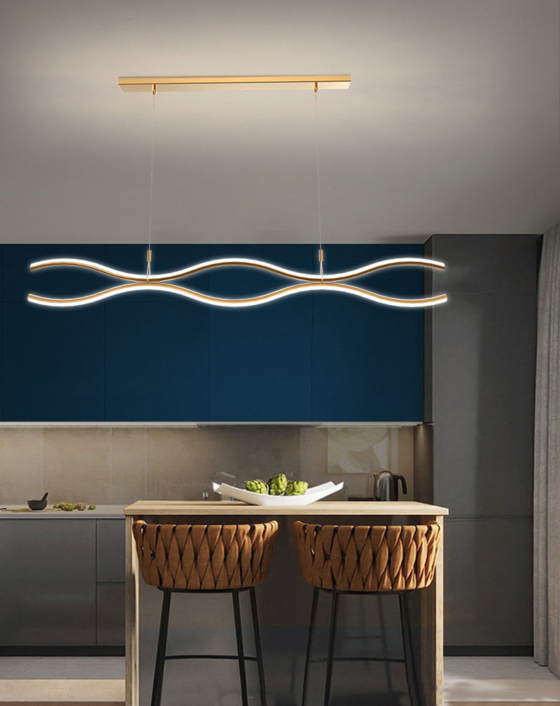 2 Light Linear Island Chandelier Modern Pendant Lighting Metal Island Lights