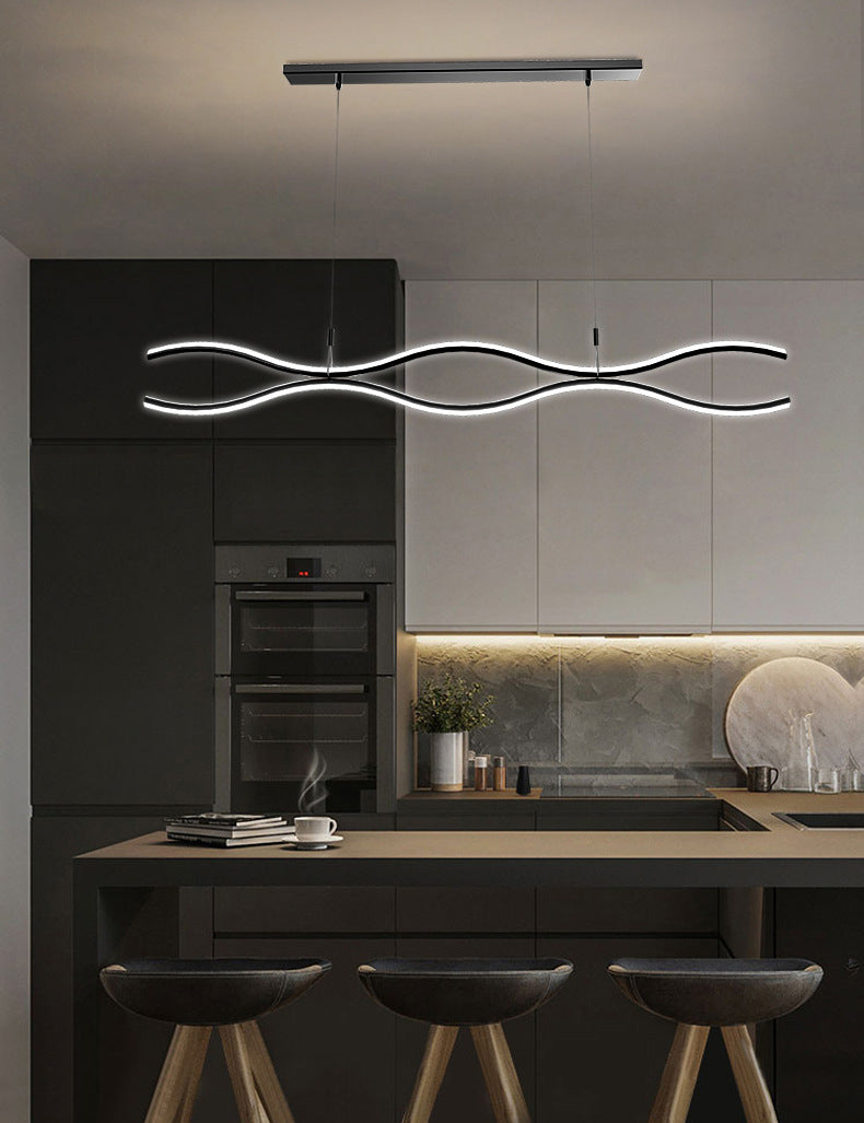 2 Light Linear Island Chandelier Modern Pendant Lighting Metal Island Lights