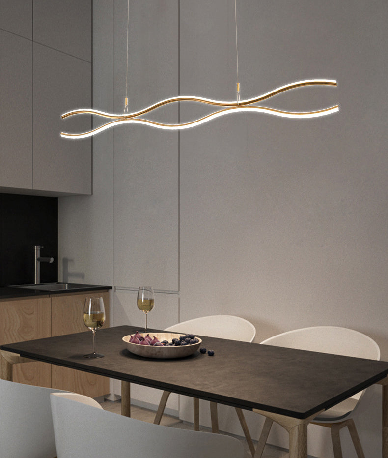 2 Light Linear Island Chandelier Modern Pendant Lighting Metal Island Lights