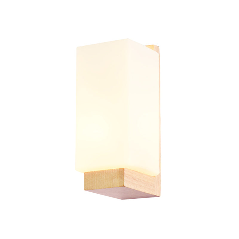 Luz de pared de color de registro de vidrio en la lámpara de pared rectangular de madera de estilo conciso moderno para espacios interiores