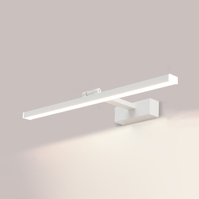 Acconde da muro di tonalità lineare a 1 luce moderna moderna illuminazione da parete specchio in stile semplice in bianco