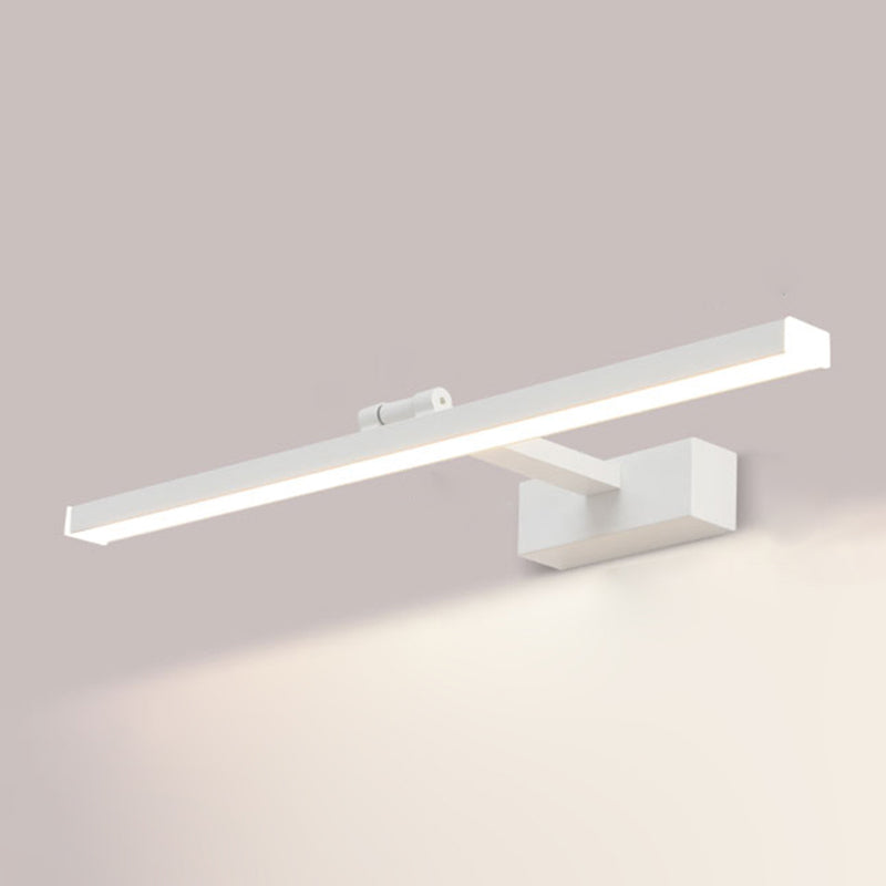 Acconde da muro di tonalità lineare a 1 luce moderna moderna illuminazione da parete specchio in stile semplice in bianco