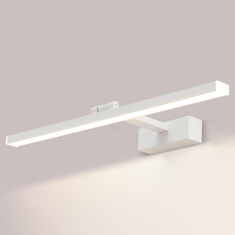Acconde da muro di tonalità lineare a 1 luce moderna moderna illuminazione da parete specchio in stile semplice in bianco