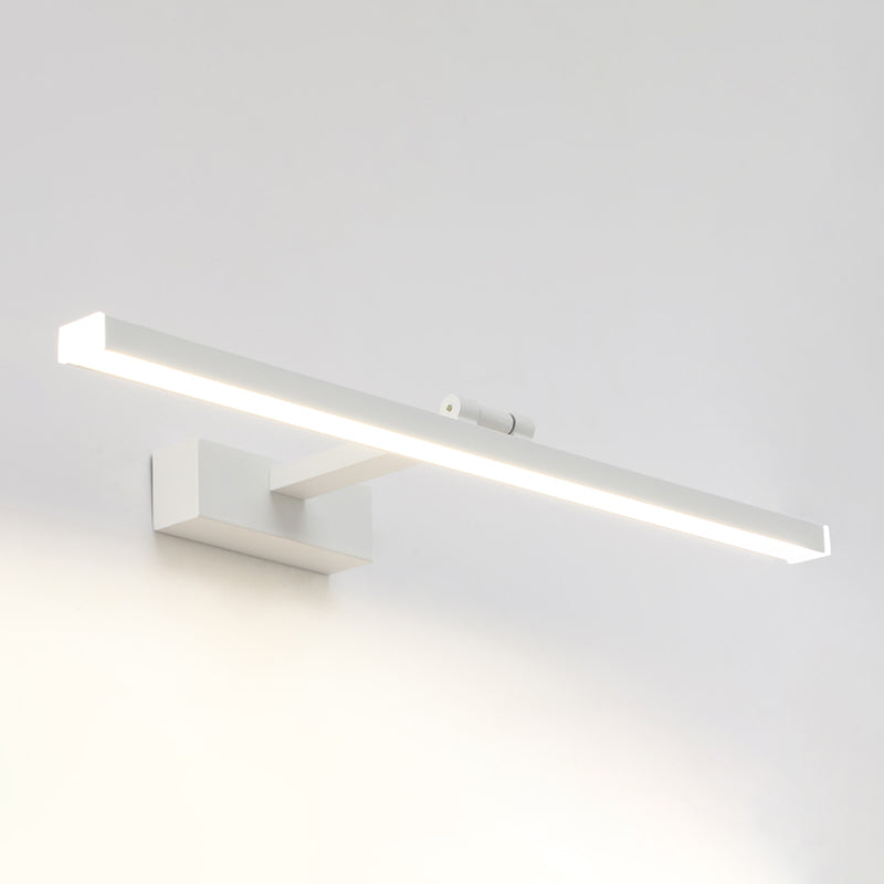 Acconde da muro di tonalità lineare a 1 luce moderna moderna illuminazione da parete specchio in stile semplice in bianco