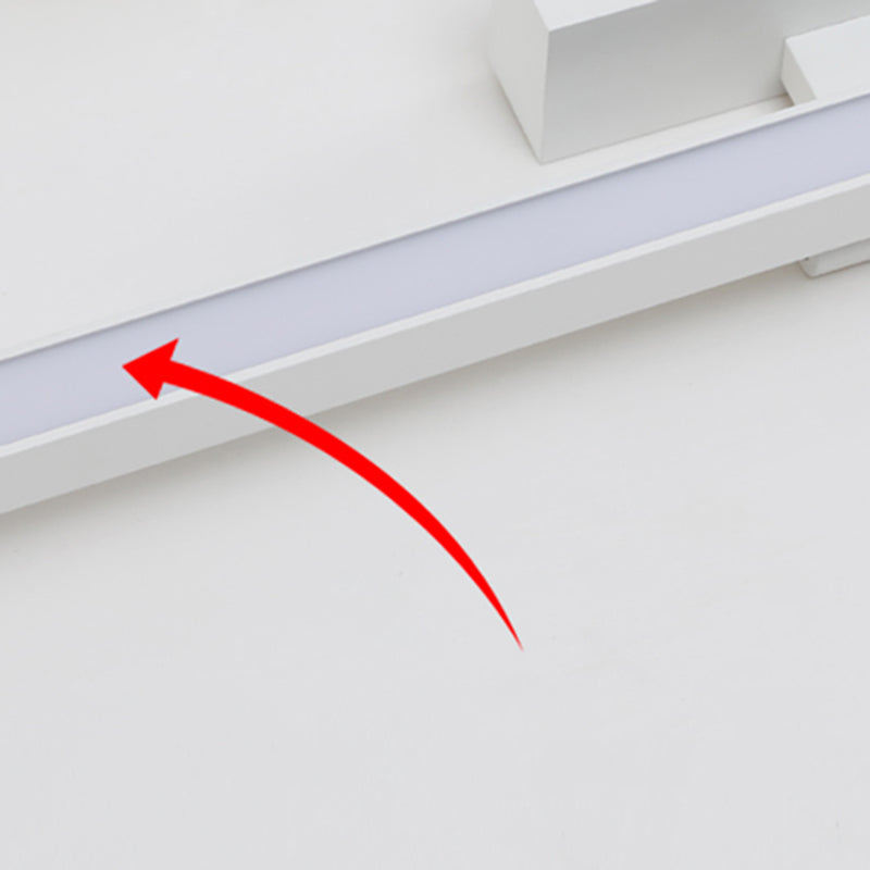 Acconde da muro di tonalità lineare a 1 luce moderna moderna illuminazione da parete specchio in stile semplice in bianco