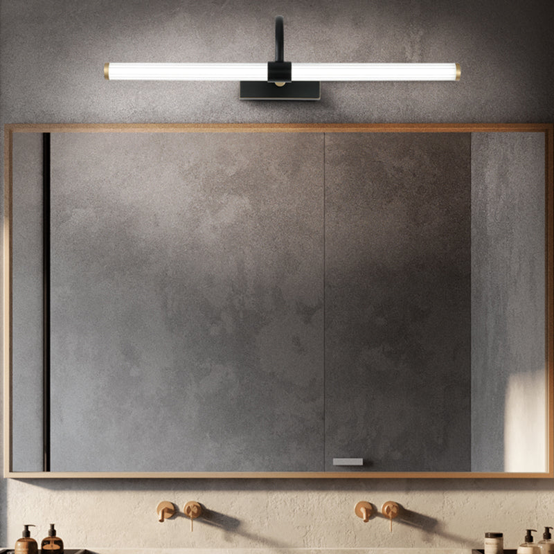 Metal linear Shade Mirror Wall Lights Modern 1 Head Wall Mount Fixture