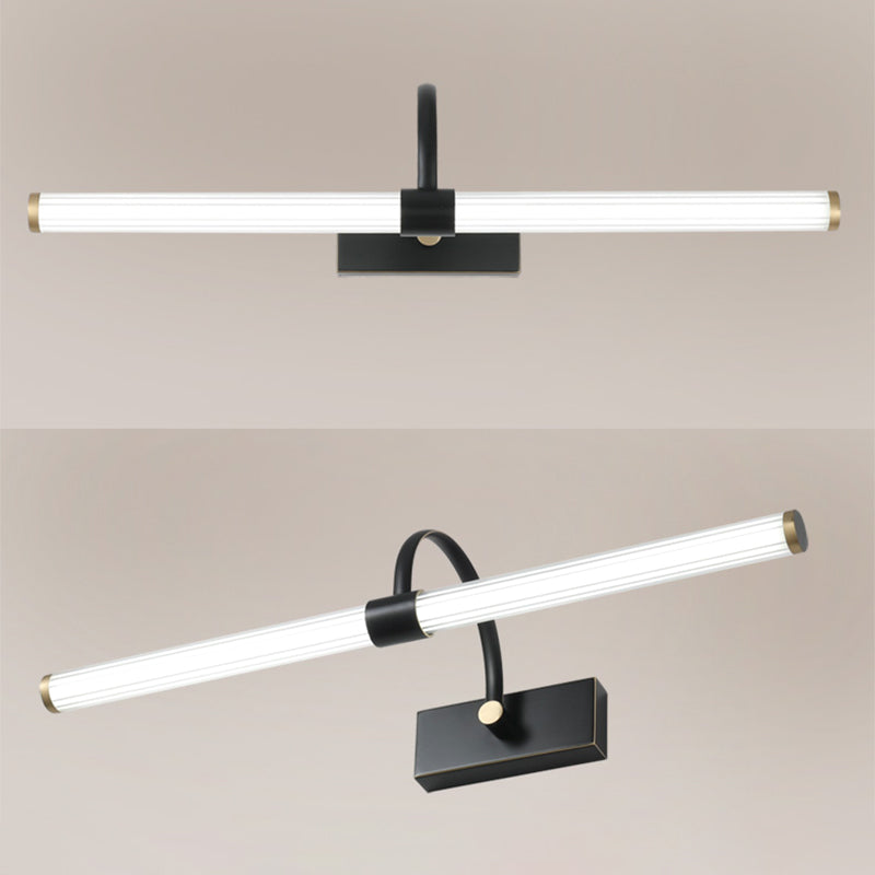 Metal linear Shade Mirror Wall Lights Modern 1 Head Wall Mount Fixture