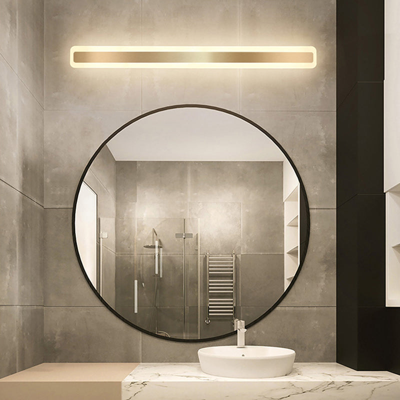 Acconde da parete da parete lineare a 1 luce moderna moderna illuminazione da parete specchio in stile semplice in oro