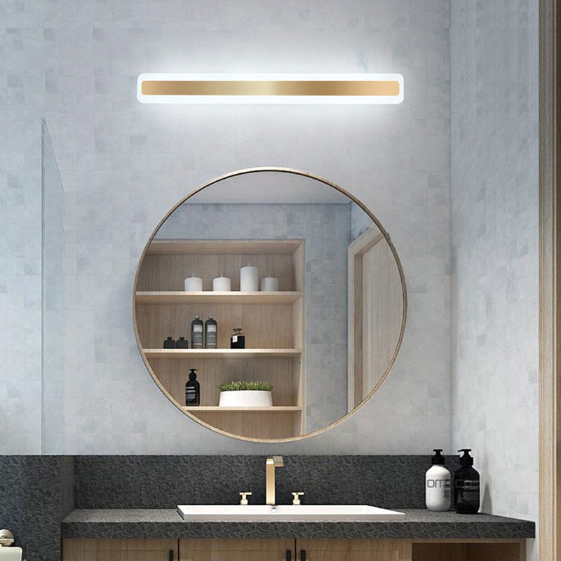 Acconde da parete da parete lineare a 1 luce moderna moderna illuminazione da parete specchio in stile semplice in oro
