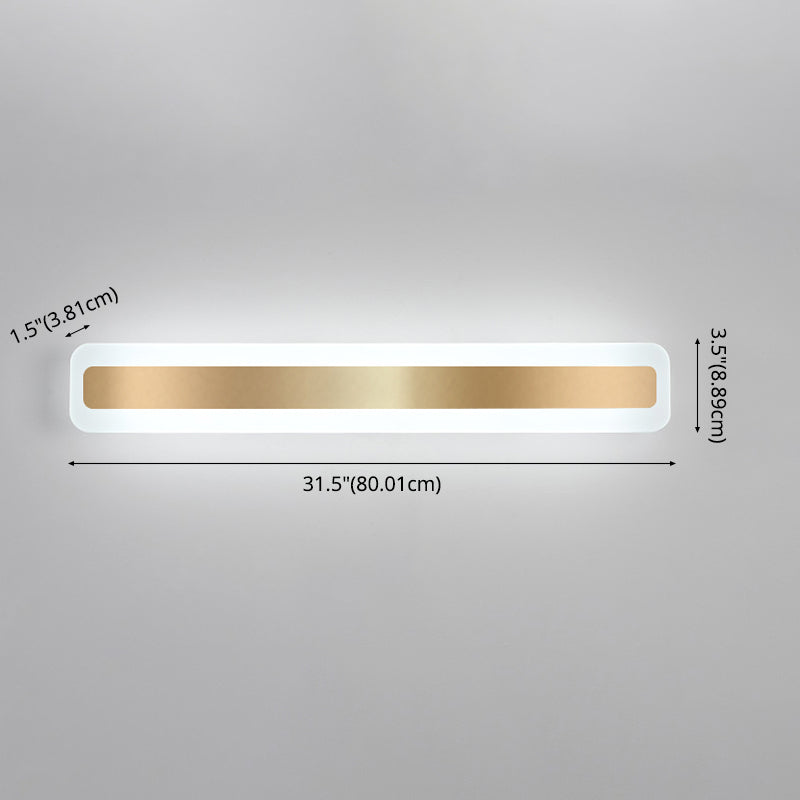 Acconde da parete da parete lineare a 1 luce moderna moderna illuminazione da parete specchio in stile semplice in oro