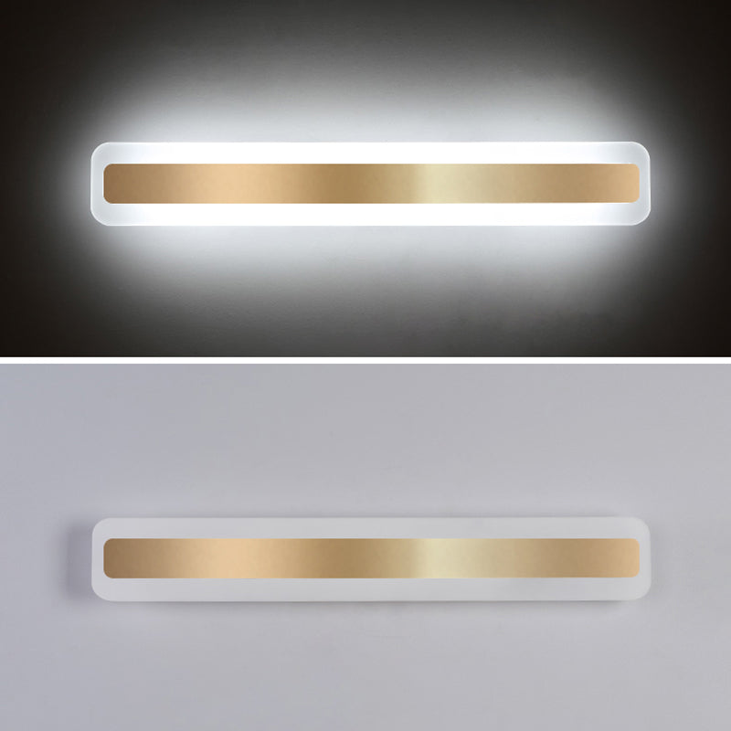 Acconde da parete da parete lineare a 1 luce moderna moderna illuminazione da parete specchio in stile semplice in oro