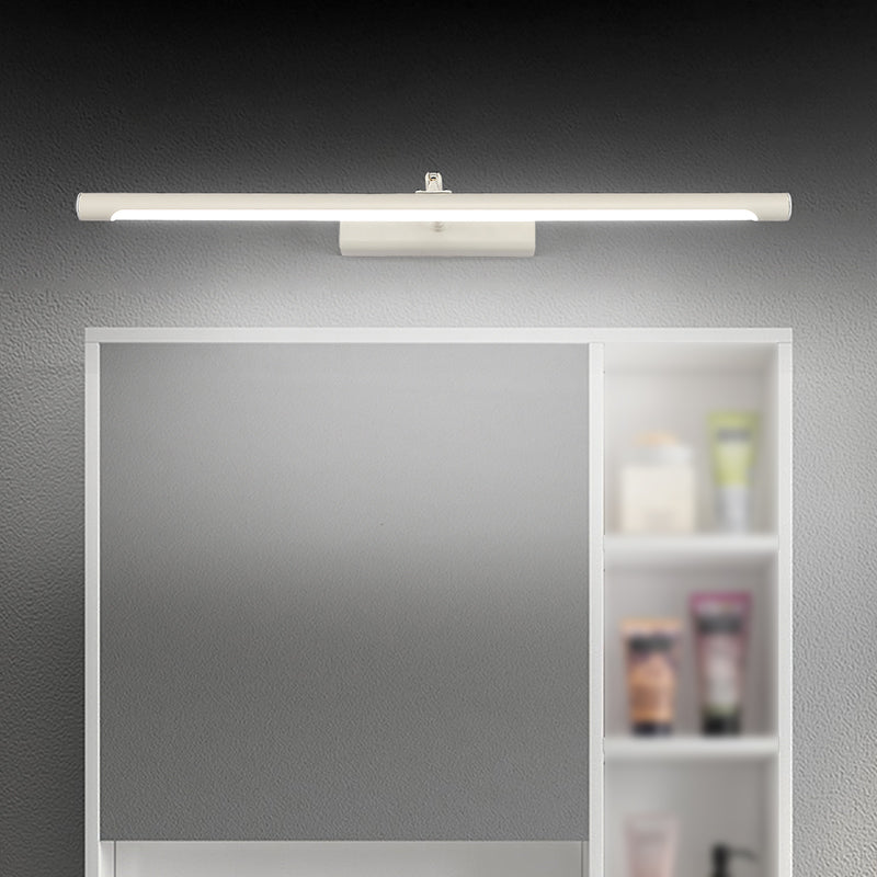 Linear Shade Swing Arm Wall Lighting Modern Style Metal 1 Light Sconce Lamp in White