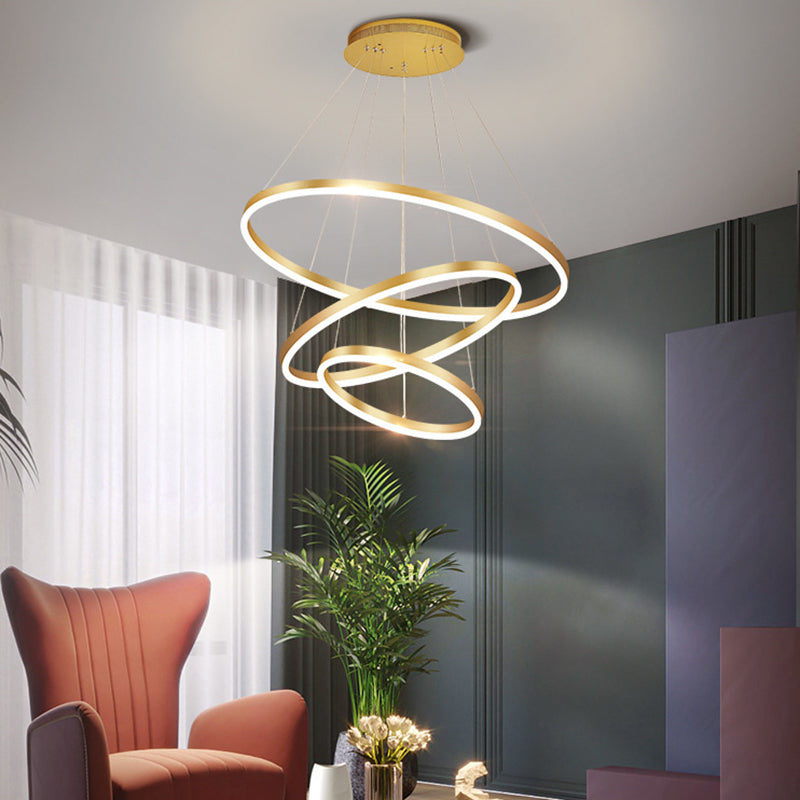 Modern Simple Style LED Hanging Chandelier Light for Living Room Dining Room Stairway