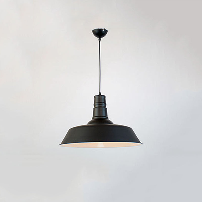 Modern Industrial Barn Shade Hanging Light, Macaron Metal 1-Light Pendant Lighting