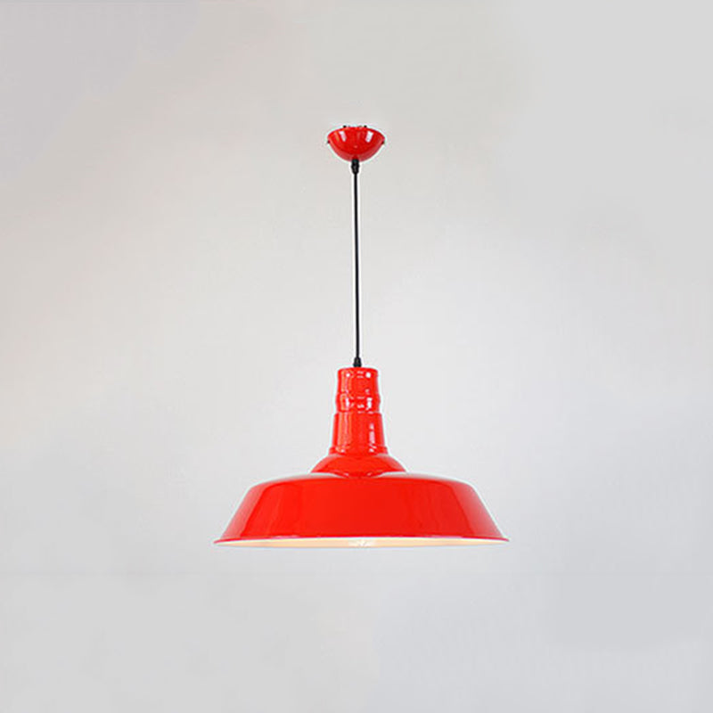 Modern Industrial Barn Shade Hanging Light, Macaron Metal 1-Light Pendant Lighting