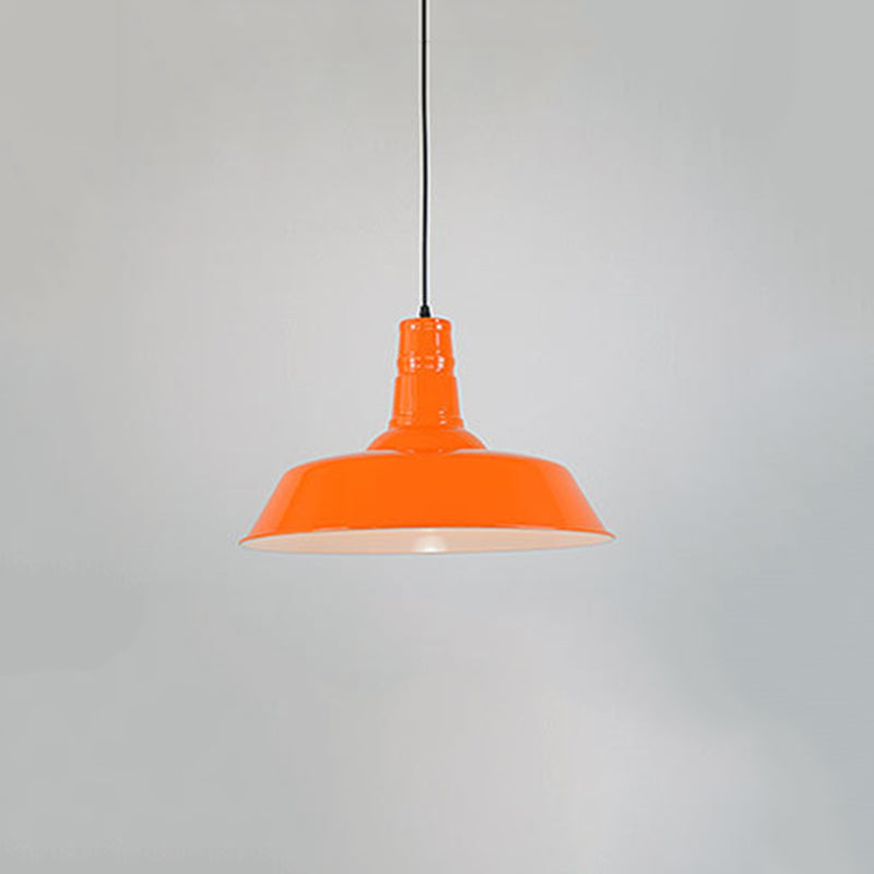 Modern Industrial Barn Shade Hanging Light, Macaron Metal 1-Light Pendant Lighting