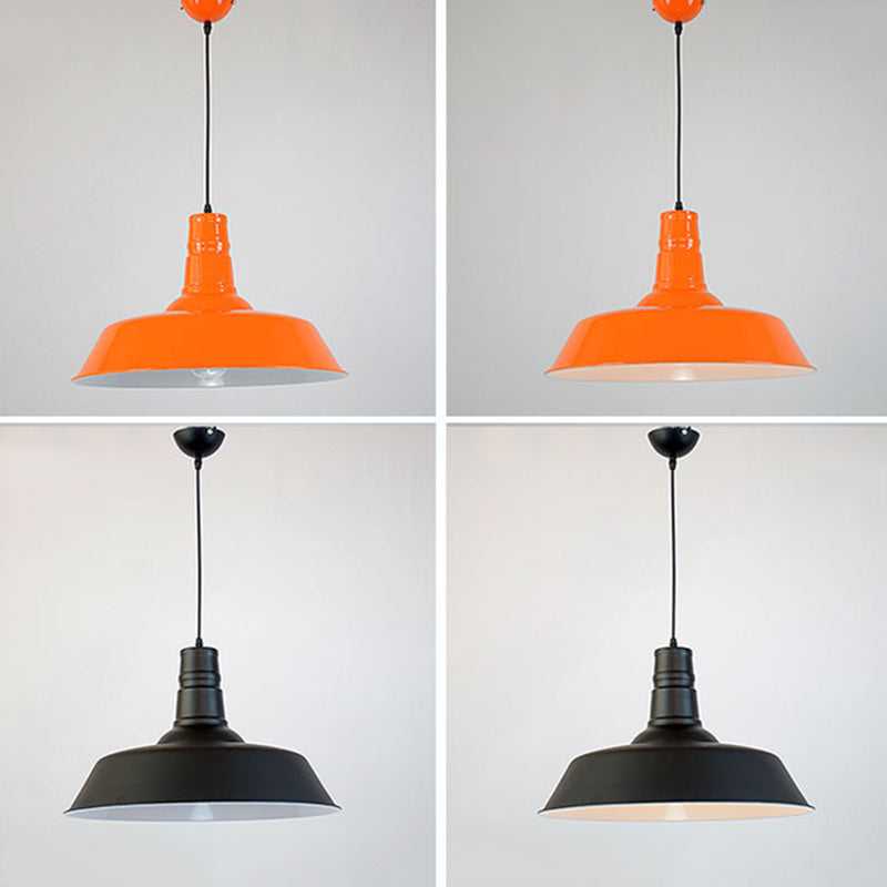 Modern Industrial Barn Shade Hanging Light, Macaron Metal 1-Light Pendant Lighting