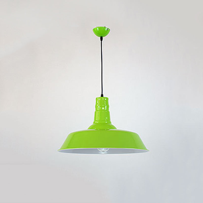 Modern Industrial Barn Shade Hanging Light, Macaron Metal 1-Light Pendant Lighting