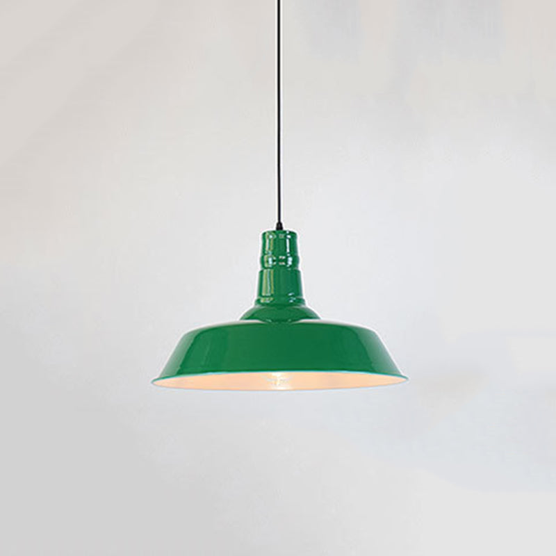Modern Industrial Barn Shade Hanging Light, Macaron Metal 1-Light Pendant Lighting